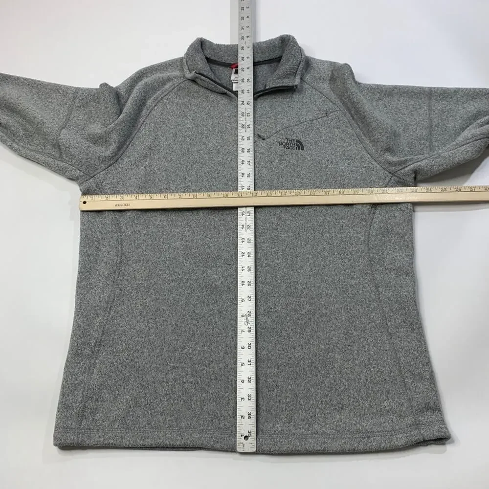 The North Face Sweatshirt Mens L Large Iron Grizzly Fleece Quarter Zip Pullover